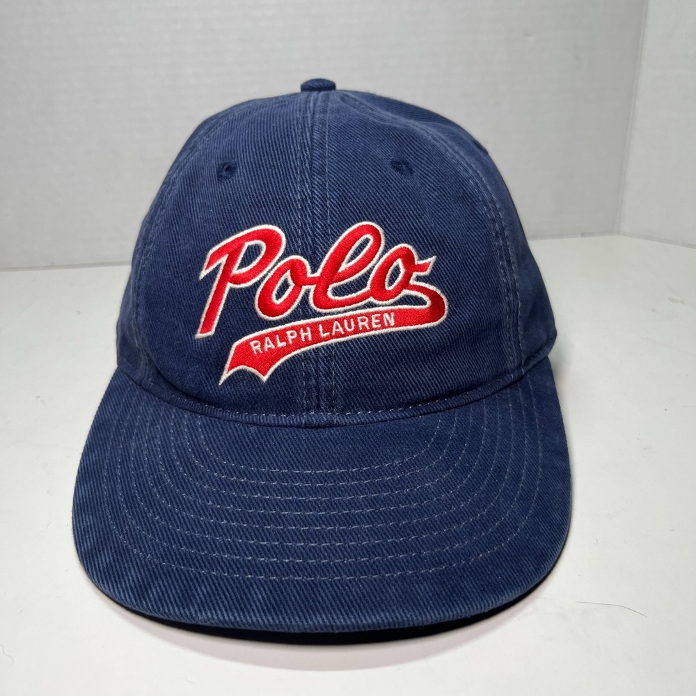 Polo Ralph Lauren Hat Men's Logo Washed Twil Cap Navy Leather Strap Adjustable
